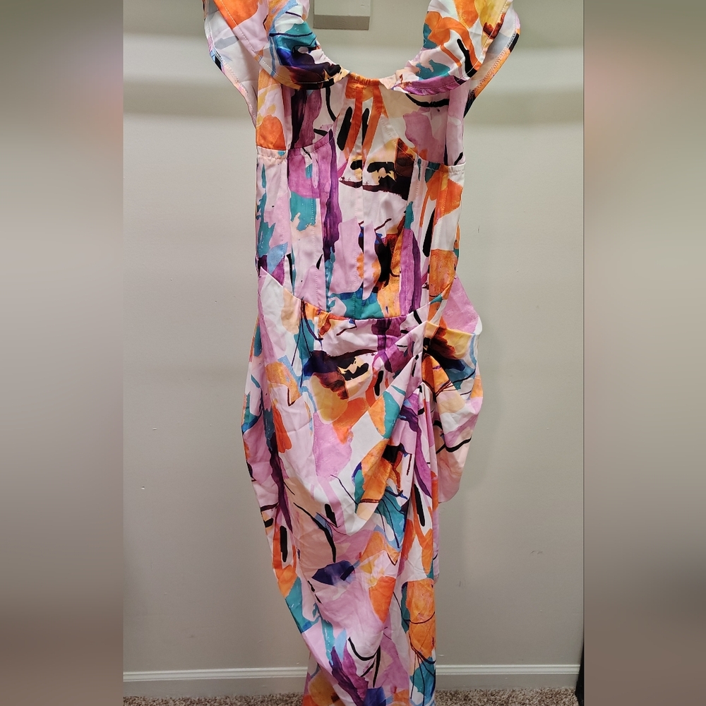 PrettyLittleThing Colorful Asymmetrical Dress